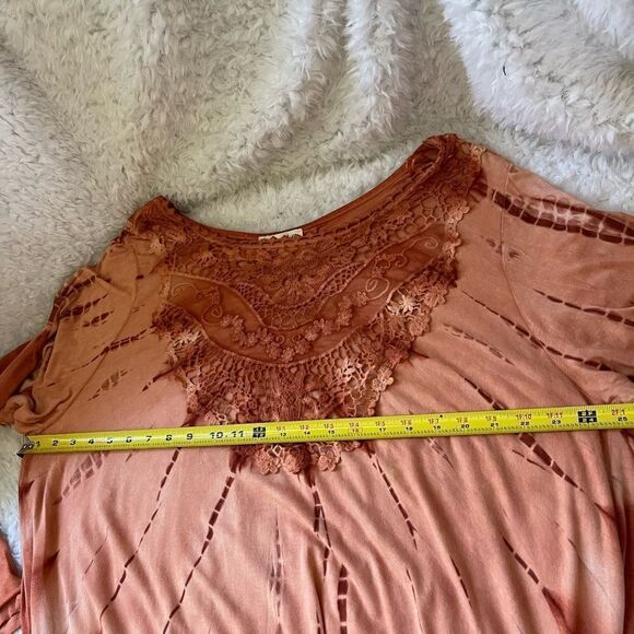 Indigo thread  plus size Burnt orange tie dye tunic size 2X - Picture 6 of 9